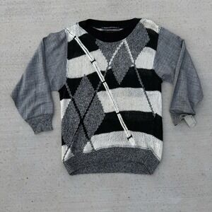 NWT Vintage Umberto Bilancioli Pullover Sweater Made In Italy Loose Knit Black‎